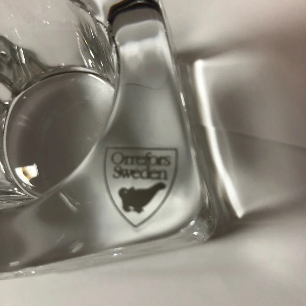 Orrefors Sweden Crystal Square Candleholder Votive